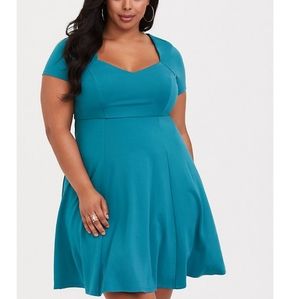NWOT Torrid Teal Ponte Skater Dress